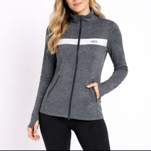 Oakley Gray Full Zip Jacket Size M Women’s Athletic Logo Track Sweater